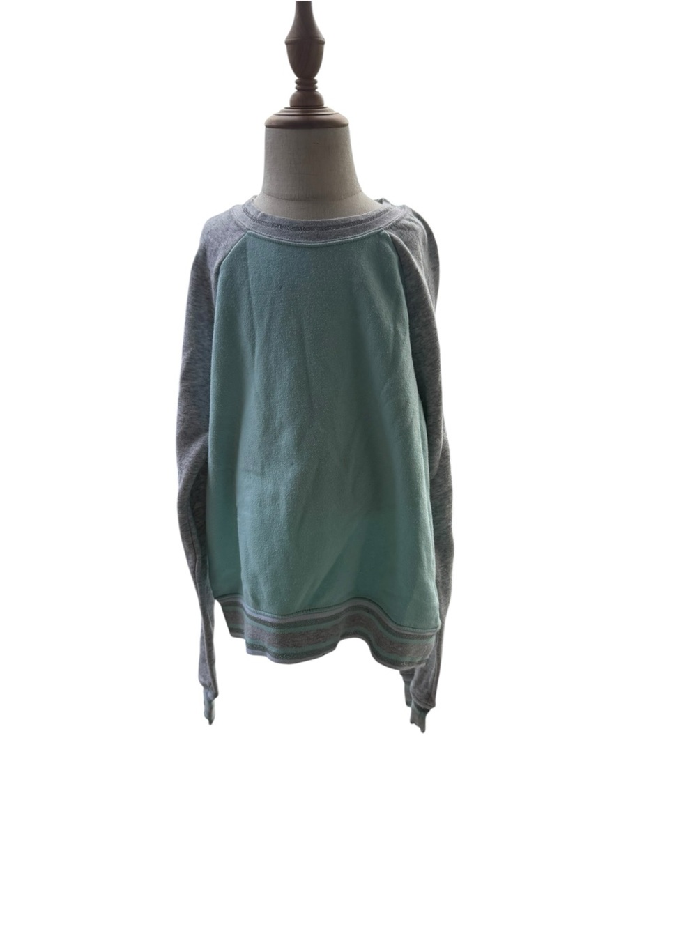 Athletic Works Mint Front with Gray Raglan Sweatshirt